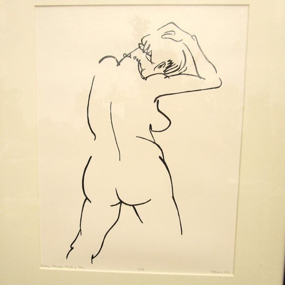 Micah Schwaberow Nude Woodblock Print "Bonney Through Thick and Thin"  Rare 9/49 - Picture 2 of 9